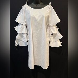 Kaktus NWT White Ruffled Tiered Bell Sleeve Dress